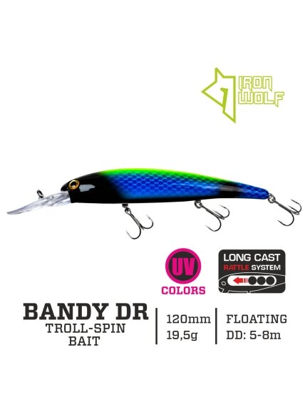 Vobleris Iron Wolf "BANDY DR".,F.,120mm.,5,0-8,0m.,K72 Vobleris Iron Wolf "BANDY DR".,F.,120mm.,5,0-8,0m.,K72