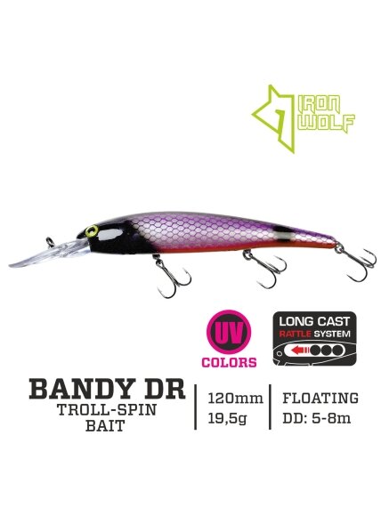 Vobleris Iron Wolf "BANDY DR".,F.,120mm.,5,0-8,0m.,K93 Vobleris Iron Wolf "BANDY DR".,F.,120mm.,5,0-8,0m.,K93