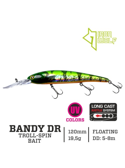 Vobleris Iron Wolf "BANDY DR".,F.,120mm.,5,0-8,0m.,PR5 Vobleris Iron Wolf "BANDY DR".,F.,120mm.,5,0-8,0m.,PR5