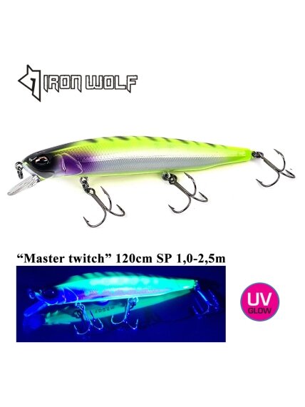 Vobleris Iron Wolf "Master twich" SP 12,0cm 1,0-2,5m (S) Vobleris Iron Wolf "Master twich" SP 12,0cm 1,0-2,5m (S)