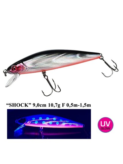 Vobleris Iron Wolf "SHOCK" Floating 9cm 0,5-1,5m A Vobleris Iron Wolf "SHOCK" Floating 9cm 0,5-1,5m A