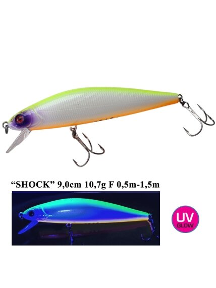 Vobleris Iron Wolf "SHOCK" Floating 9cm 0,5-1,5m O Vobleris Iron Wolf "SHOCK" Floating 9cm 0,5-1,5m O