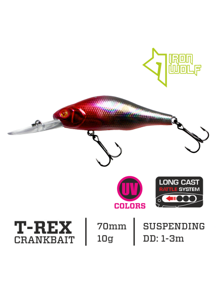 Vobleris Iron Wolf "T-REX" DRSP 7,0cm 1,0-3,0m.,E9 Vobleris Iron Wolf "T-REX" DRSP 7,0cm 1,0-3,0m.,E9