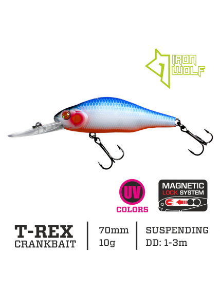 Vobleris Iron Wolf "T-REX" DRSP 7,0cm 1,0-3,0m.,M02 Vobleris Iron Wolf "T-REX" DRSP 7,0cm 1,0-3,0m.,M02