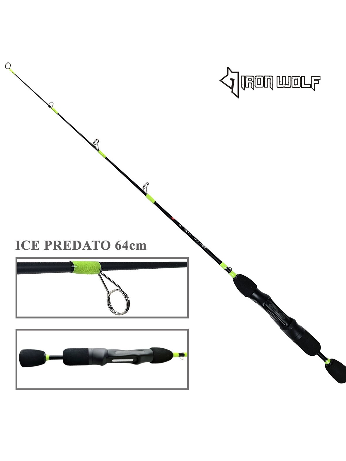 Žieminė meškerė IRON WOLF ICE PREDATO 64cm HI CARBON