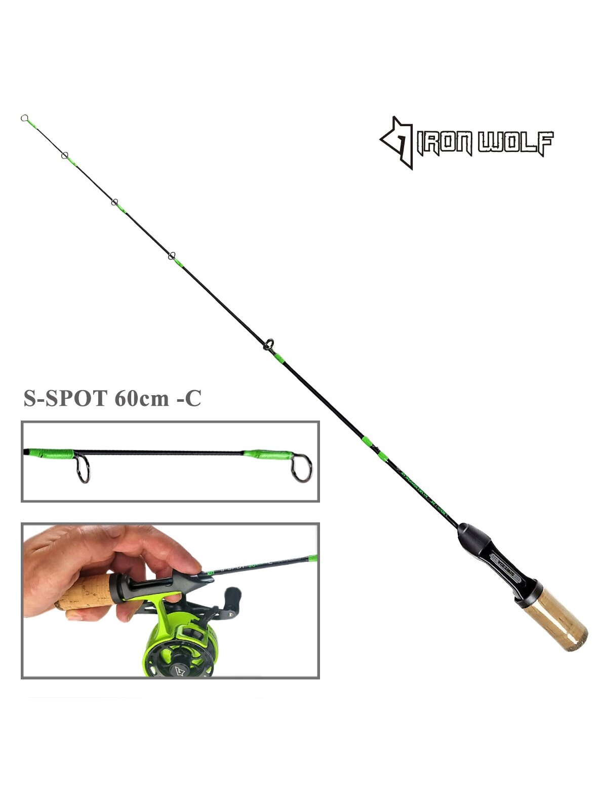 Žieminė meškerėlė IRON WOLF S-SPOT-C 60cm HI CARBON